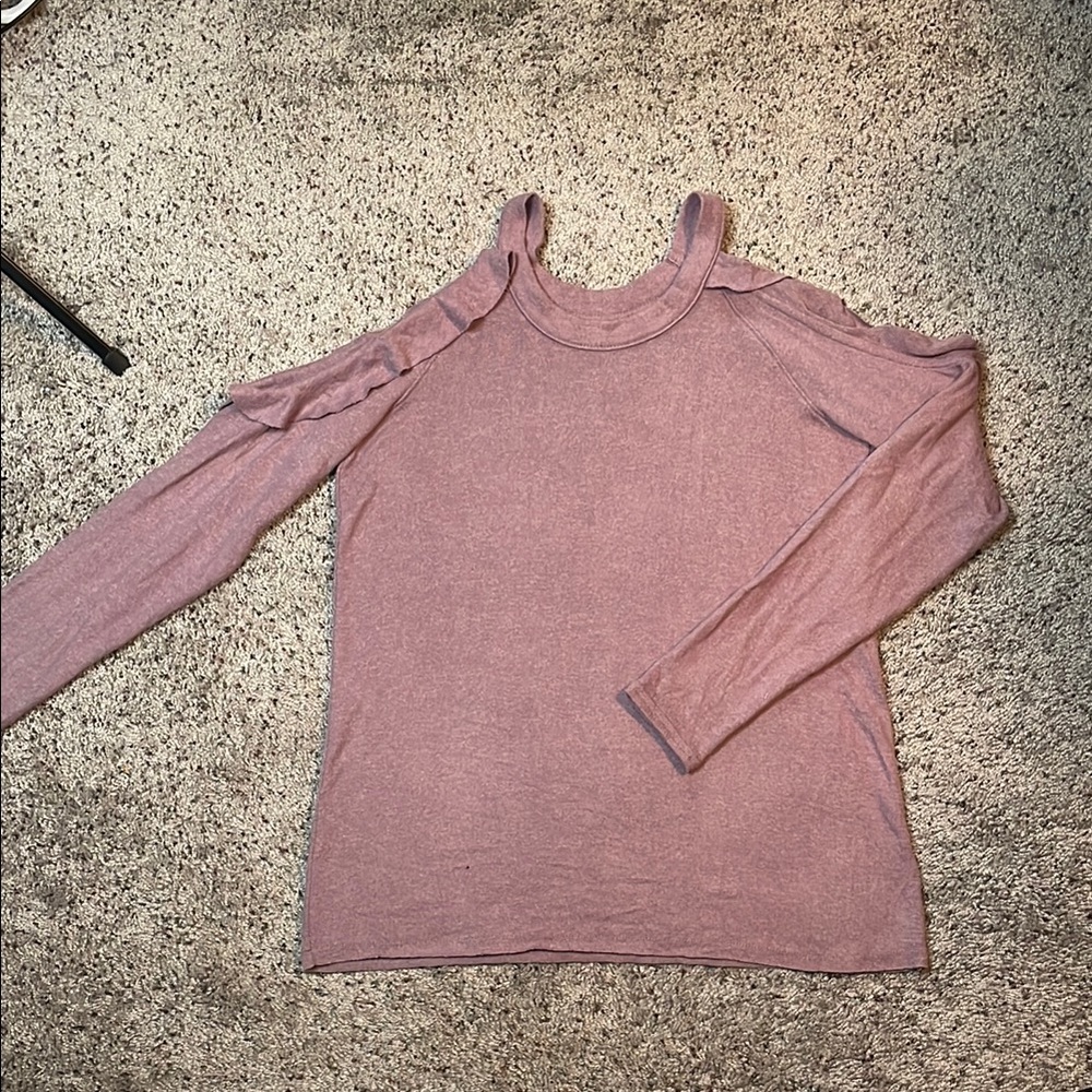 American Eagle Soft & Sexy Plush Light Purple Cold‎ Shoulder Long Sleeve Small